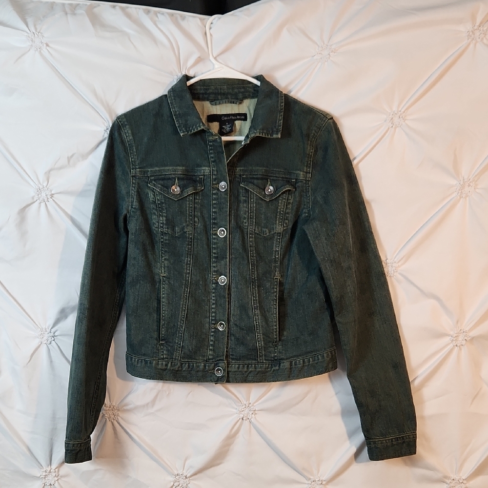 Calvin Klein  Dark Green Jean Jacket for Women